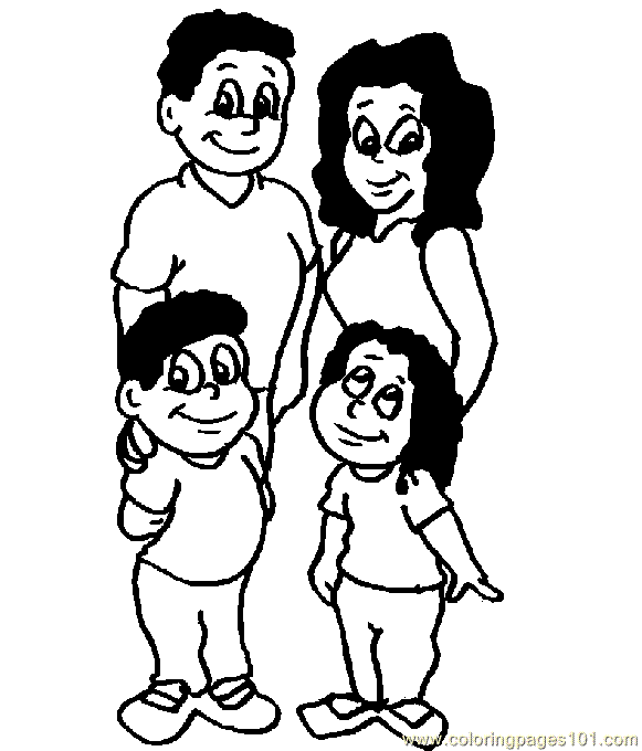 Free Printable Coloring Page Family Coloring Page 11  Peoples   Others