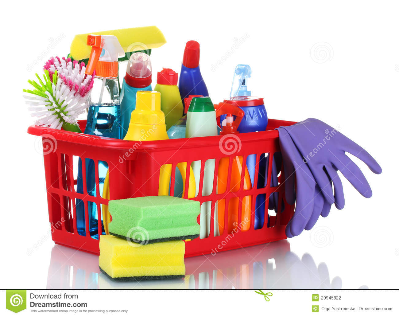 Full Box Of Cleaning Supplies Stock Photography   Image  20945822