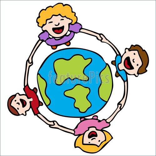 Holding Hands Around The Earth Illustration