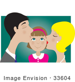     Kissed On Both Cheeks By Her Daddy And Mommy By Maria Bell   Clipart