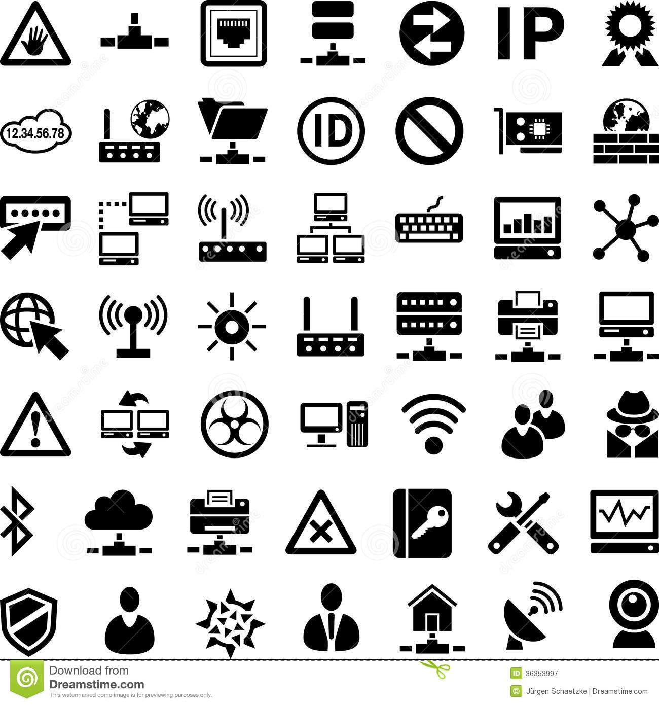 Network Symbols In Black Color