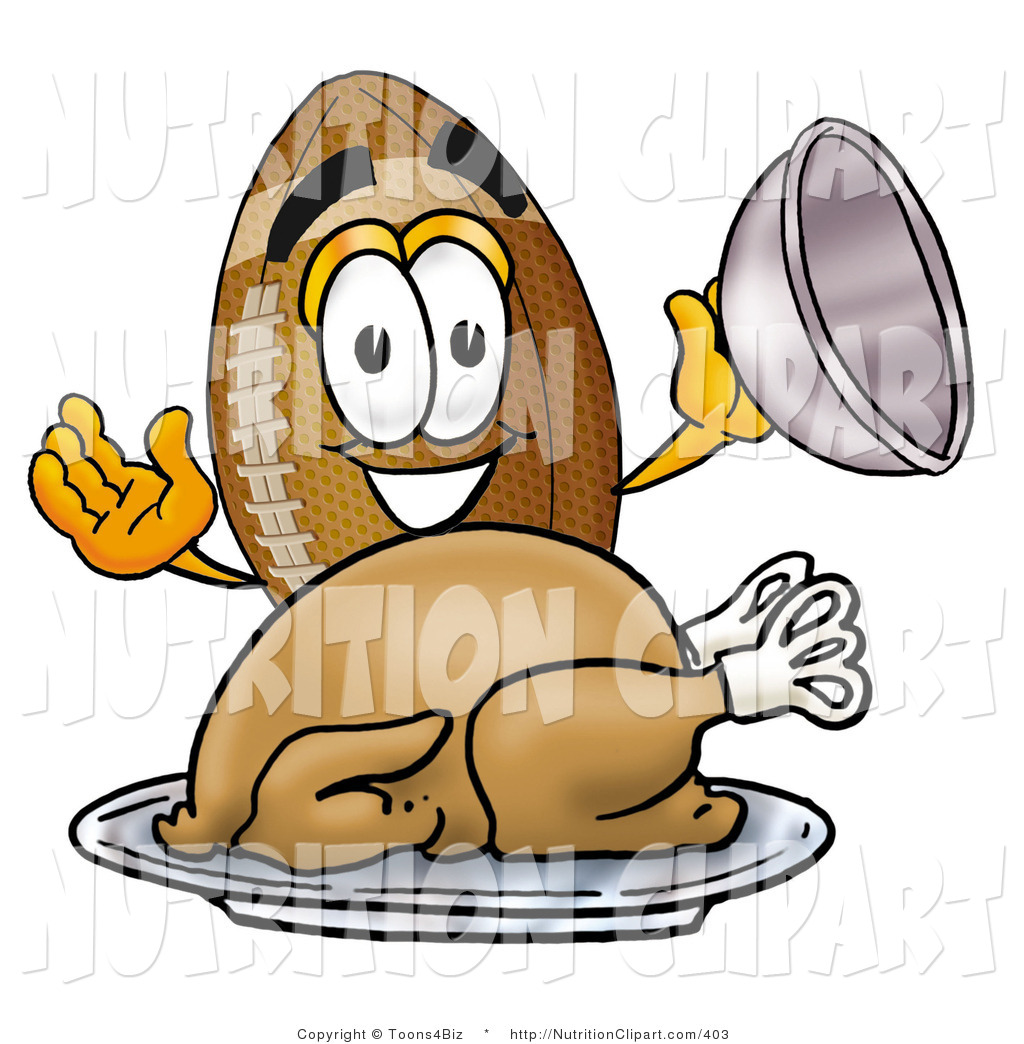 Nutrition Clip Art Of A Friendly And Hungry Football Mascot Cartoon