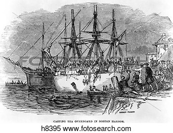Of 1700s December 1773 Engraving Of Boston Tea Party Sons Of Liberty