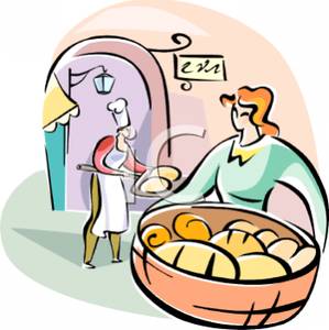 Of Fresh Baked Bread And At A Bakery   Royalty Free Clipart Picture