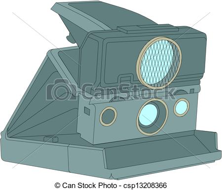 Of Old Polaroid Camera Isolated On White Csp13208366   Search Clipart