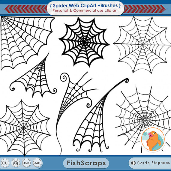 Spider Web Clip Art Spooky Halloween Clip Art By Fishscraps