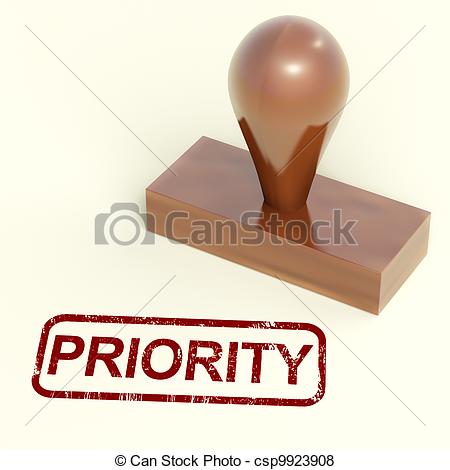 Stock Illustration Of Priority Rubber Stamp Shows Urgent Rush Delivery