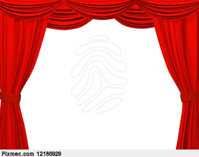 Vector Image Of Theatrical Curtain Of Red Color  Object Over White    