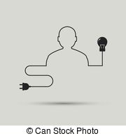 Vector Outline Of The Human Electrical Wire Stock Illustration