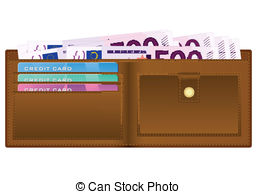 Wallet With Five Hundred Euro Banknote   Open Wallet With   