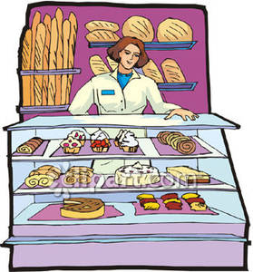 Woman Working In A Bakery   Royalty Free Clipart Picture