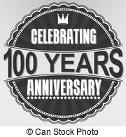 100 Years Anniversary Retro Label Vector Illustration Vector Clipart