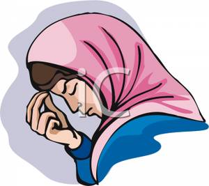 Catholic Woman Praying   Royalty Free Clipart Picture