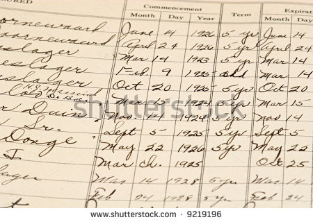 Detail Of A Handwritten Ledger From The 1920s Stock Photo 9219196    