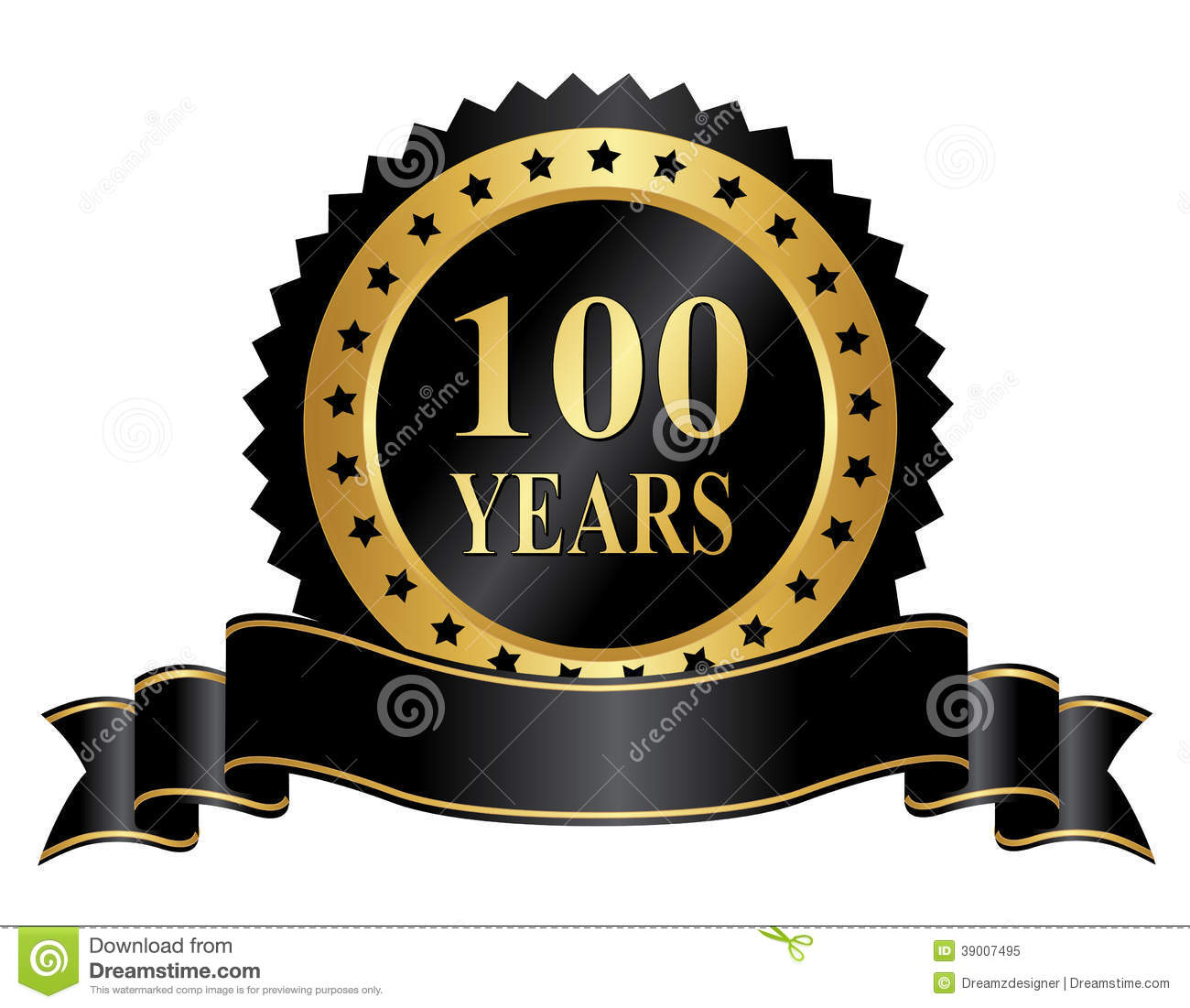 Elegant 100 Years Anniversary Stamp With Ribbon Stock Vector   Image
