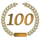 Golden Laurel Wreath 100   Clipart Graphic