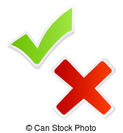 Green Tick Mark And Red Cross   Illustration Of Green Tick