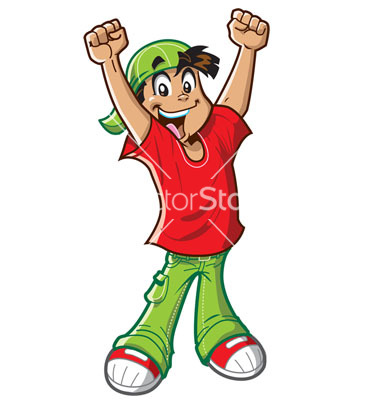 Happy Cheering Boy Vector By Kennykiernan   Image  911762