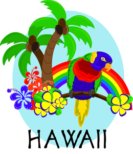 Parrot Clipart Image   Parrot Or Parakeet In A Hawaiian Setting