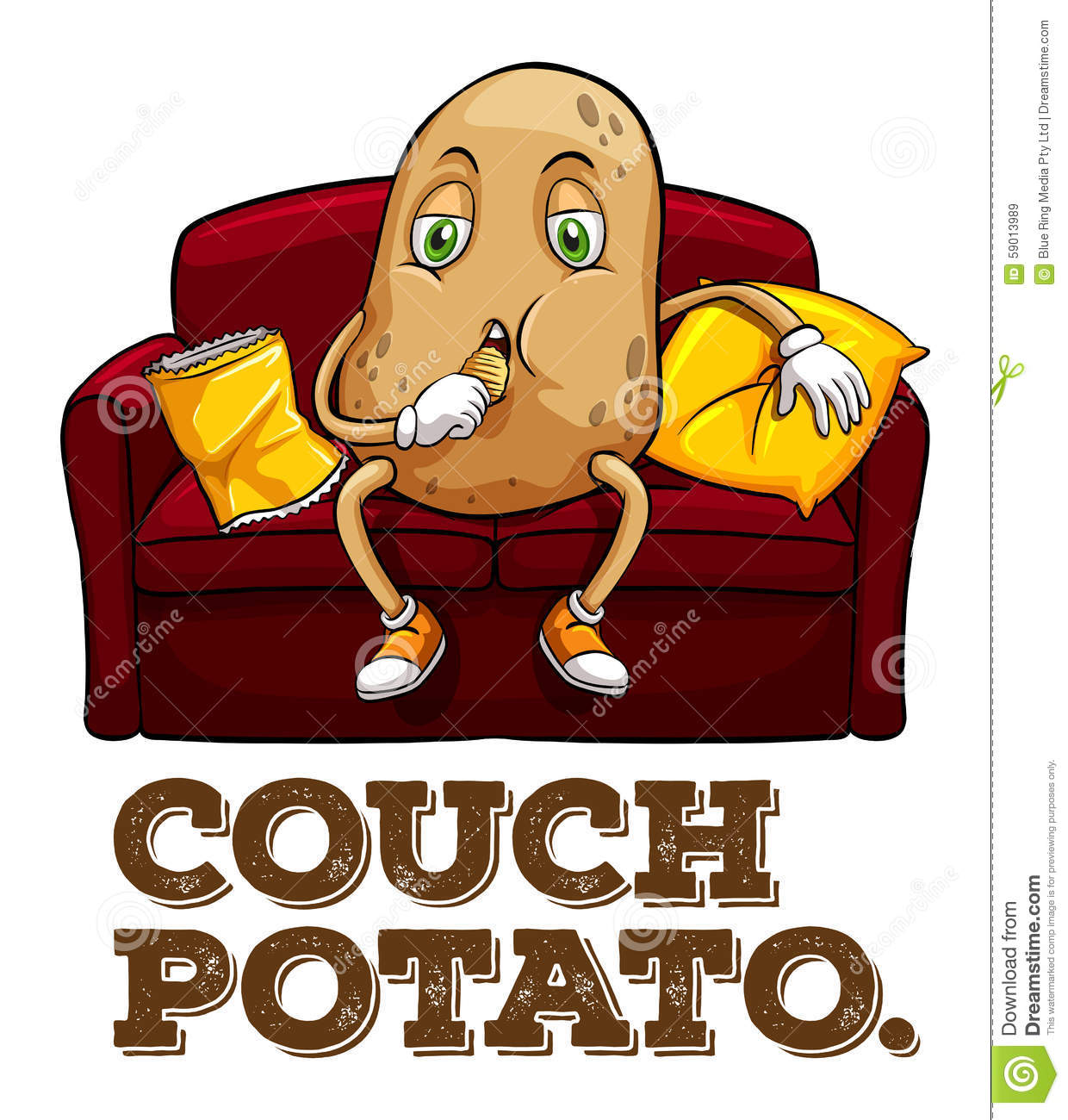 Potato Sitting On Couch Illustration Mr No Pr No 1 0 0
