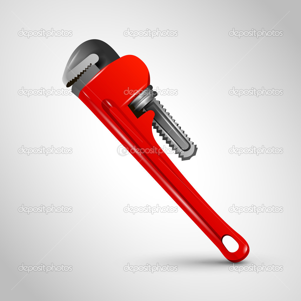 Red Pipe Wrench   Stock Vector   Classycatstudio  21197341