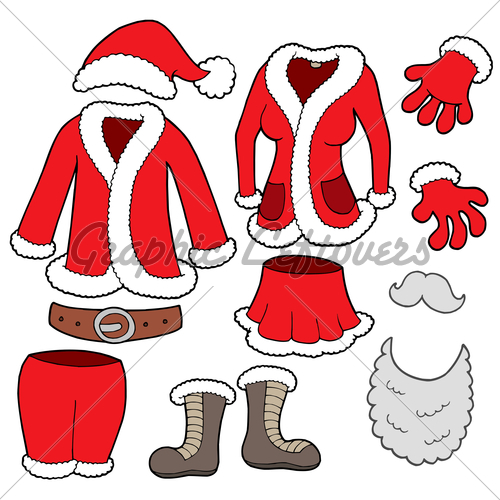 Santa Clauses Clothes Collection   Gl Stock Images