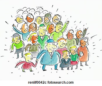 Stock Photography Of Excitement Happiness Cheering Crowd Family    