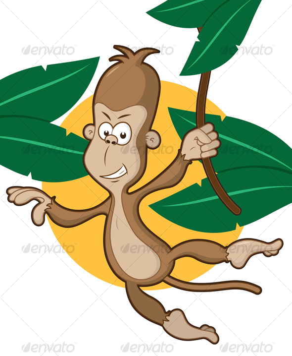 Swinging Monkey Cartoon   Clipart Panda   Free Clipart Images