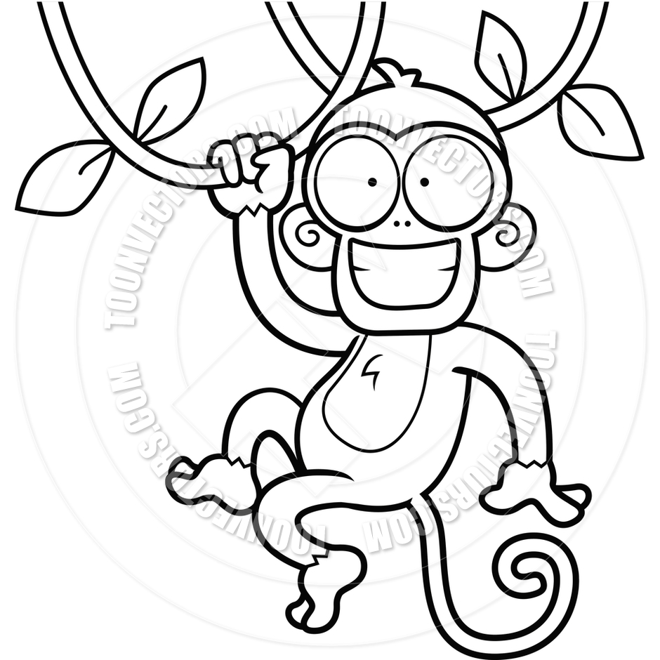 Swinging Monkey Clipart Black And White   Clipart Panda   Free Clipart
