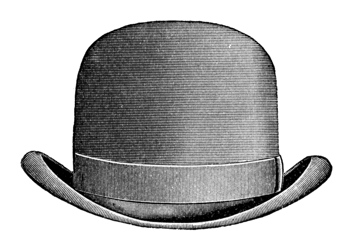 Vintage Clip Art   Men S Hats   Derby   Top Hat   The Graphics Fairy