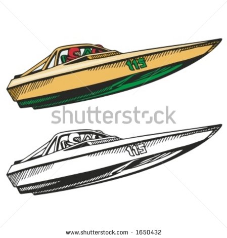 Water Skiing Clipart  Speed Boat Clipart  Wakeboard Boat Clipart