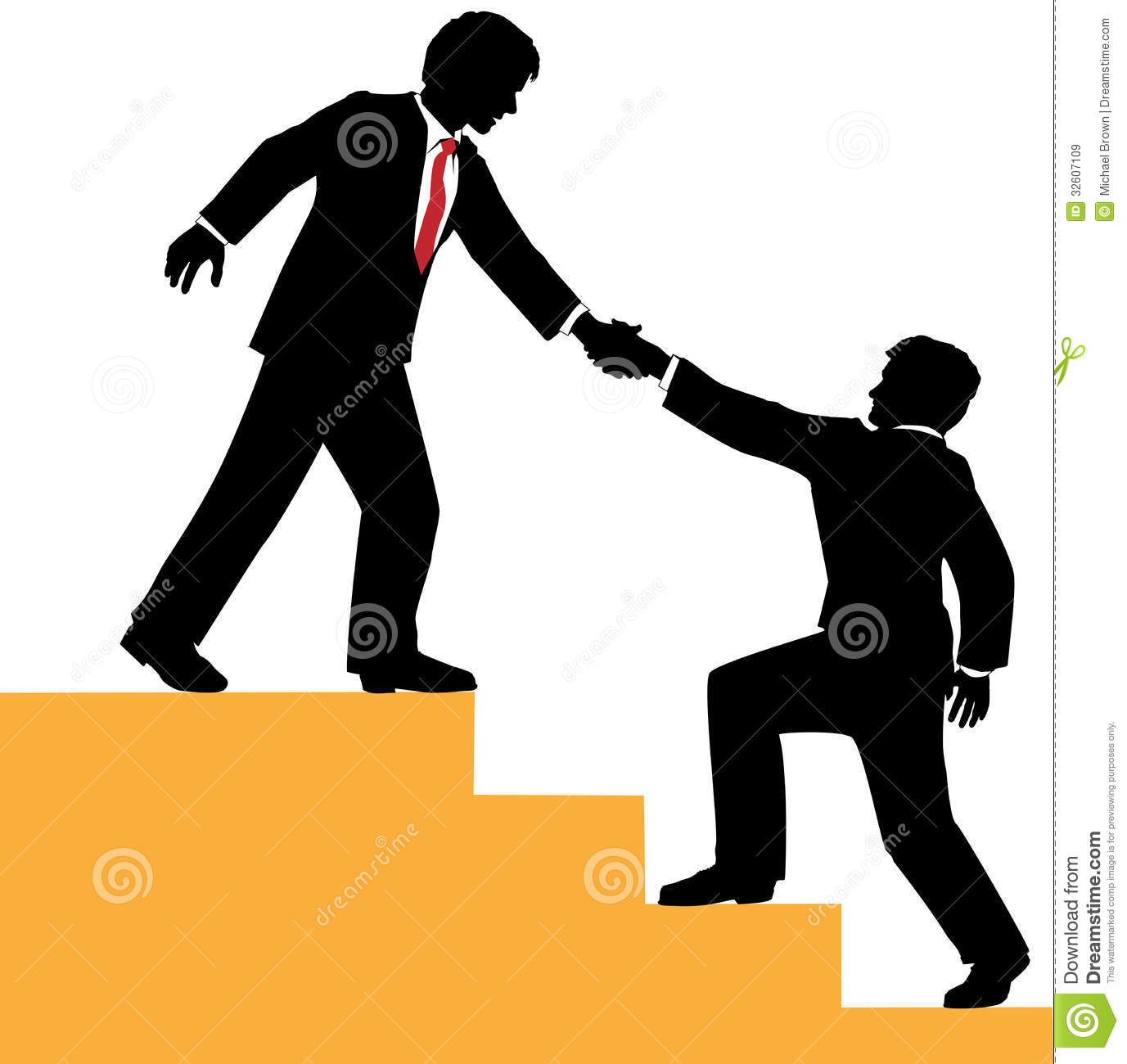Business Person Helping Partner Climb To Success