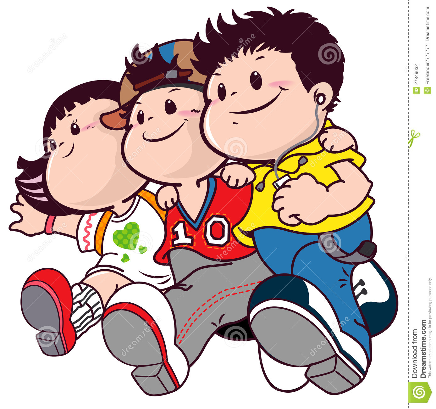 Cartoon Group Of Friends Boys And Girls Stock Photography   Image