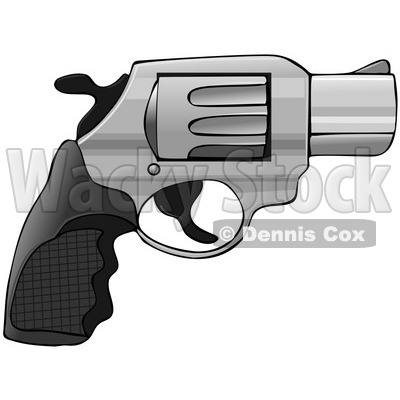 Cartoon Of A 38 Revolver Nub Hand Gun   Royalty Free Clipart   Djart
