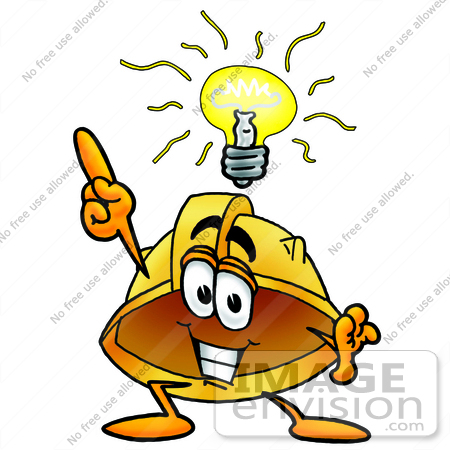 Clip Art 25786 Clip Art Graphic Of A Yellow Safety Hardhat Cartoon