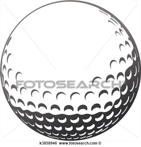 Clip Art Of Golf Ball K3858946   Search Clipart Illustration Posters