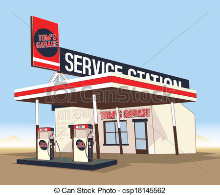 Clip Art Vector Of Service Gas Station Csp18145562   Search Clipart