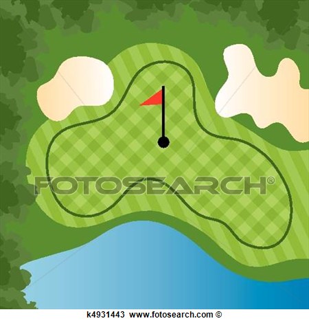 Clipart   Golf Course Hole  Fotosearch   Search Clip Art Illustration