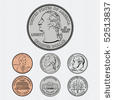 Com 3640572 Stock Photo Vector Quarter Dime Nickel And Penny Html