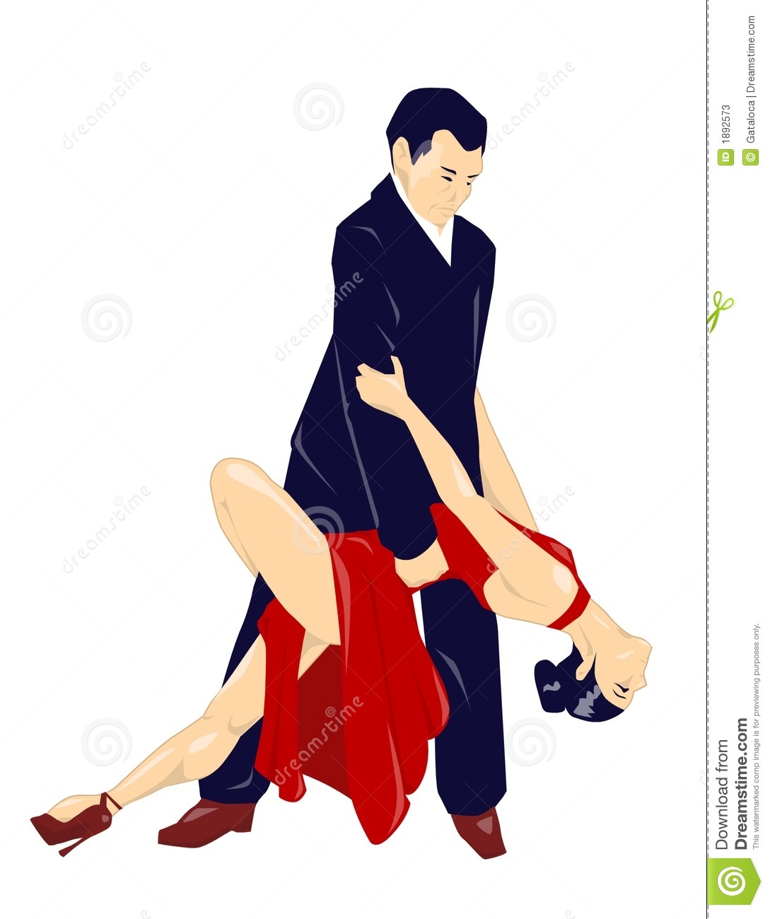 Couple Dancing Argentine Tango Making A Typical Casqu  Move White    