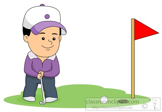 Golf Clipart   Playing Golf Putting To Hole Clipart   Classroom