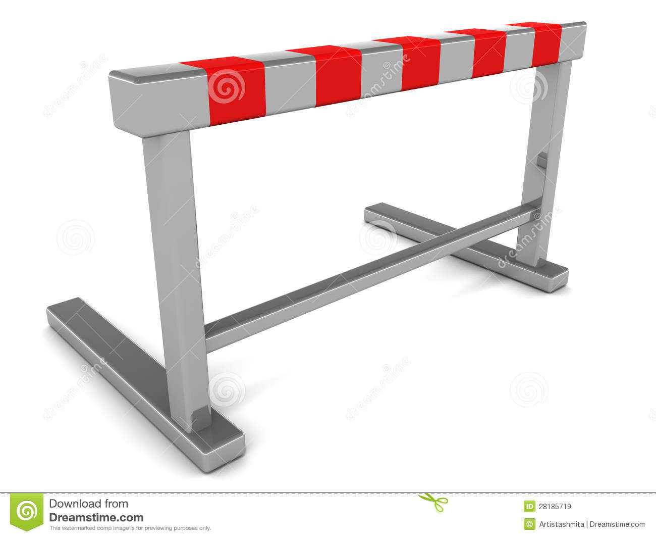 Hurdle Barrier On White Background Concept Of Challenge And    