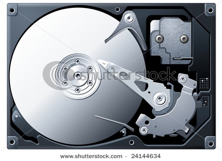Illustrated Picture Of A Computer Hard Drive Or Disk Drive With The