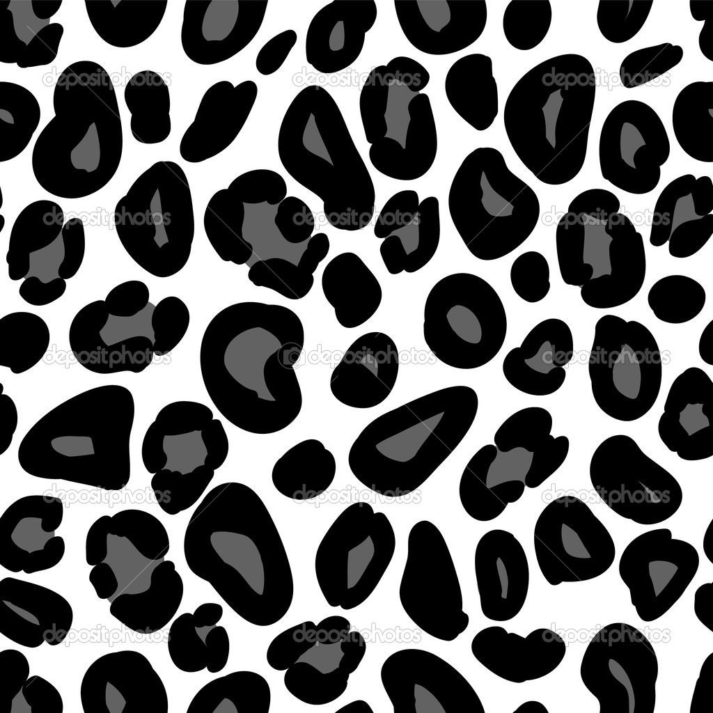 Leopard Print Seamless Pattern In Black And White Vector   Stock    