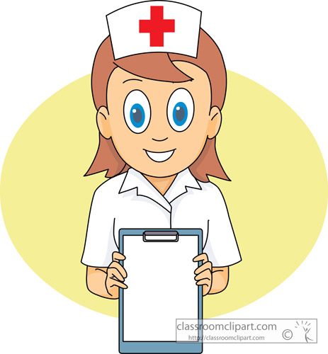 Medical   Nurse With Patient Info Clipboard 06   Classroom Clipart