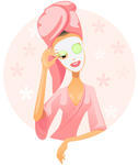 Of Girl With Face Mask Vector Illustration Of Girl With Face Mask