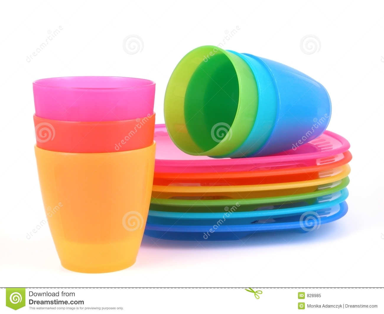 Plastic Cups And Plates Royalty Free Stock Photo   Image  828985