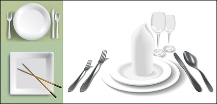Plate Plates Chopsticks Knife Fork Red Glasses Cups Utensils