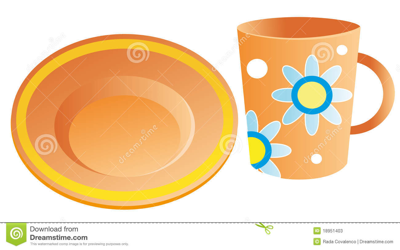 Plates And Cups Stock Photos   Image  18951403