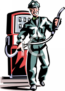 Retro Clip Art Of A Man Working At A Service Station Clipart Image Jpg